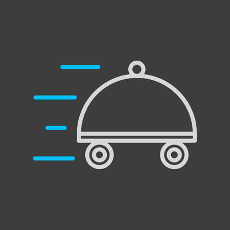 Food delivery with dish vector icon. Delivery sign. Graph symbol for cooking web site and apps design, logo, app, UIのイラスト素材