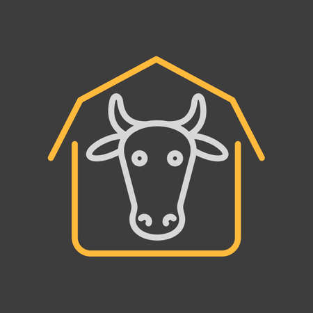 Cowshed icon. Farm animal sign. Graph symbol for your web site design, logo, app, UI. Vector illustrationのイラスト素材
