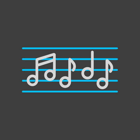 Stave and music notes vector icon. Melody, classical music, sound design. Graph symbol for music and sound web site and apps design, logo, app, UIのイラスト素材