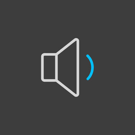 Minimum volume sound music vector flat icon on dark background. Graph symbol for music and sound web site and apps design, logo, app, UIのイラスト素材