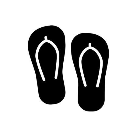 Flip Flops flat vector glyph icon. Summer sign. Graph symbol for travel and tourism web site and apps design, logo, app, UIのイラスト素材