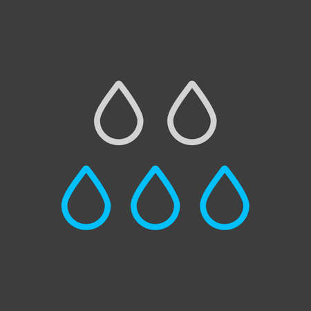 Drop water vector icon on dark background. Meteorology sign. Graph symbol for travel, tourism and weather web site and apps design, logo, app, UIのイラスト素材