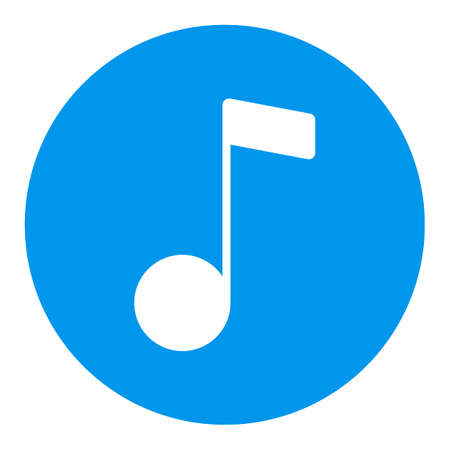 Music note flat vector white glyph icon. Graph symbol for music and sound web site and apps design, logo, app, UIのイラスト素材