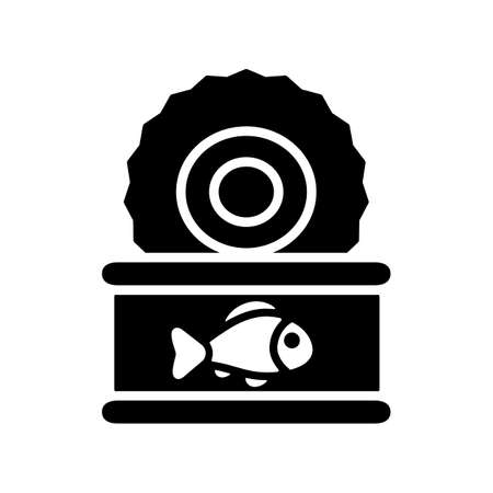 Fish preserves glyph icon. Farm animal sign. Graph symbol for your web site design, logo, app, UI. Vector illustrationのイラスト素材