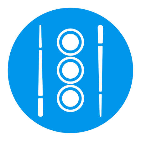 Sushi roll with chopsticks vector white glyph icon. Fast food sign. Graph symbol for cooking web site and apps design, logo, app, UIのイラスト素材