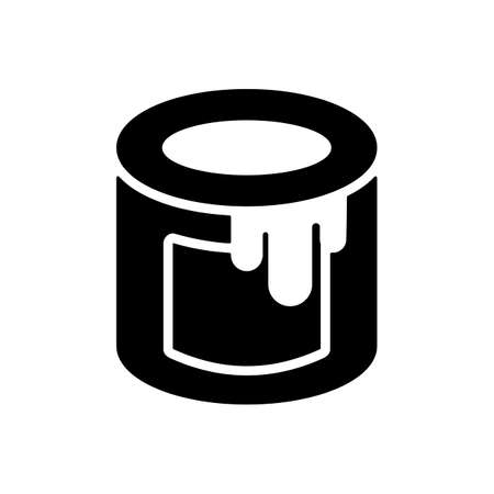 Paint bucket vector glyph icon. Construction, repair and building. Graph symbol for your web site design, logo, app, UI. Vector illustration, EPS10.のイラスト素材