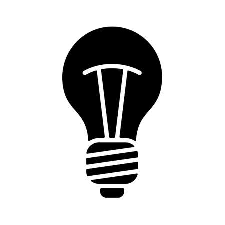 Light Bulb glyph icon vector. Idea sign, solution, thinking concept. Lighting Electric lampのイラスト素材