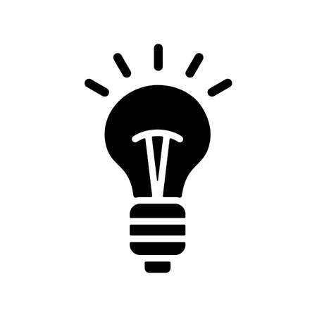 Idea, Lightbulb outline glyph icon. Business sign. Graph symbol for your web site design, logo, app, UI. Vector illustration, EPS10.のイラスト素材