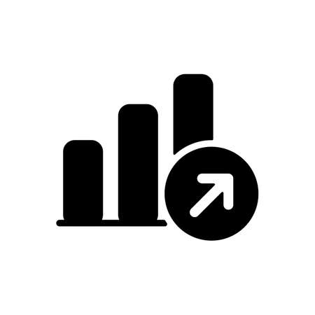 Growth graph outline glyph icon. Finances sign. Graph symbol for your web site design, logo, app, UI. Vector illustration, EPS10.のイラスト素材