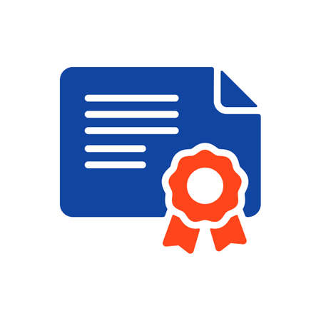Certified outline glyph icon. Workspace sign. Graph symbol for your web site design, logo, app, UI. Vector illustration, EPS10.のイラスト素材