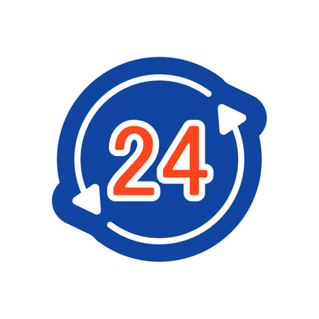 Service twenty four hours vector glyph icon. E-commerce sign. Graph symbol for your web site design, logo, app, UIのイラスト素材