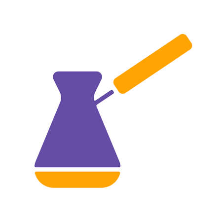 Turkish cezve vector glyph icon. Kitchen appliance. Graph symbol for cooking web site design, logo, app, UIのイラスト素材