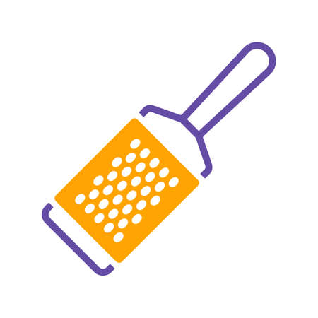 Metal kitchen hand grater for cheese vector glyph icon. Kitchen appliance. Graph symbol for cooking web site design, logo, app, UIのイラスト素材
