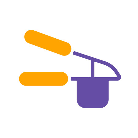 Garlic press vector glyph icon. Kitchen appliance. Graph symbol for cooking web site design, logo, app, UIのイラスト素材
