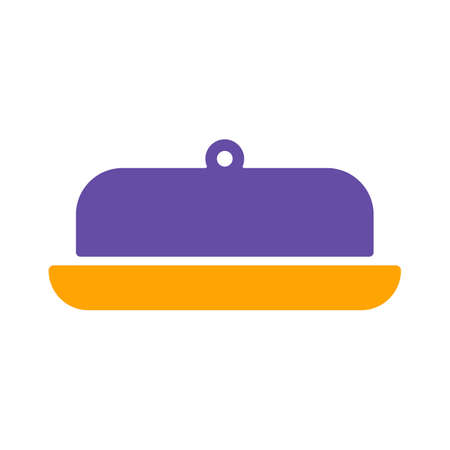 Butter dish vector glyph icon. Kitchen appliance. Graph symbol for cooking web site design, logo, app, UIのイラスト素材