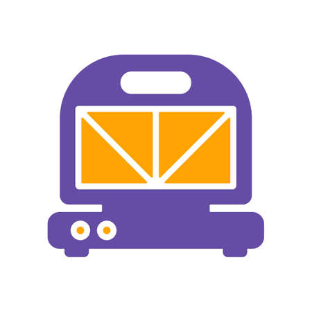 Kitchen sandwich maker vector glyph icon. Electric kitchen appliance. Graph symbol for cooking web site design, logo, app, UIのイラスト素材