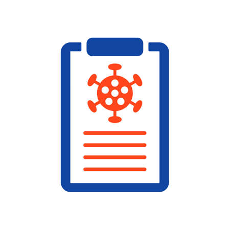 Medical test form for new corona virus vector glyph icon. Coronavirus test form. Getting COVID-19 test. Medical signのイラスト素材