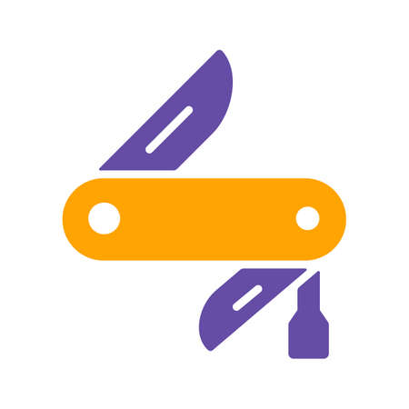 Jackknife vector glyph icon. Camping and Hiking sign. Graph symbol for travel and tourism web site and apps design, logo, app, UIのイラスト素材