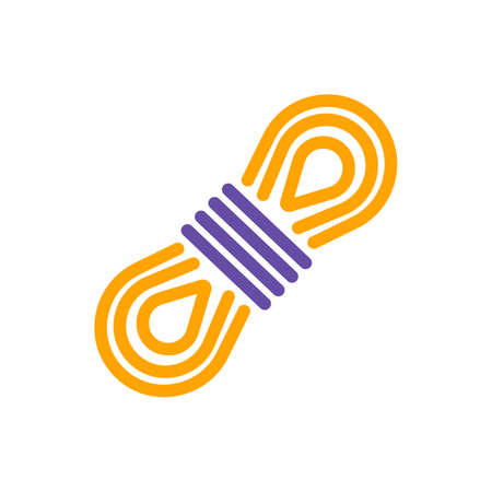 Hiking rope vector glyph icon. Camping sign. Graph symbol for travel and tourism web site and apps design, logo, app, UIのイラスト素材