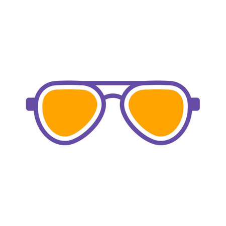 Sunglasses flat vector glyph icon. Summer sign. Graph symbol for travel and tourism web site and apps design, logo, app, UIのイラスト素材