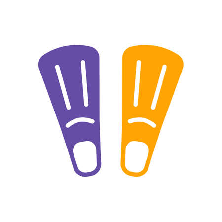 Diving flippers flat vector glyph icon. Summer sign. Graph symbol for travel and tourism web site and apps design, logo, app, UIのイラスト素材
