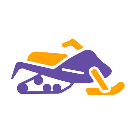 Snowmobile flat vector glyph icon. Graph symbol for travel and tourism web site and apps design, logo, app, UIのイラスト素材