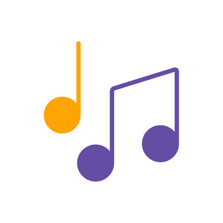 Music notes, song, melody or tune flat vector glyph icon. Graph symbol for music and sound web site and apps design, logo, app, UIのイラスト素材