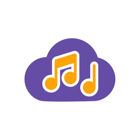 Music note cloud sound vector glyph icon. Music sign. Graph symbol for music and sound web site and apps design, logo, app, UIのイラスト素材