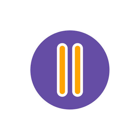 Pause button vector flat glyph icon. Graph symbol for music and sound web site and apps design, logo, app, UIのイラスト素材
