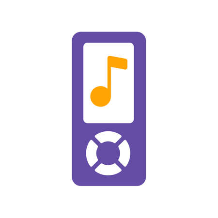 Mp3 player vector glyph icon. Music sign. Graph symbol for music and sound web site and apps design, logo, app, UIのイラスト素材