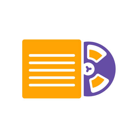 Magnetic tape reel, retro music tape storage vector glyph icon. Music sign. Graph symbol for music and sound web site and apps design, logo, app, UIのイラスト素材