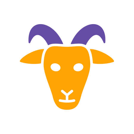 Goat glyph icon. Animal head. Farm sign. Graph symbol for your web site design, logo, app, UI. Vector illustrationのイラスト素材