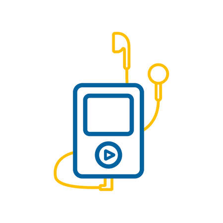 Media player with headphones vector icon. Music sign. Graph symbol for music and sound web site and apps design, logo, app, UIのイラスト素材