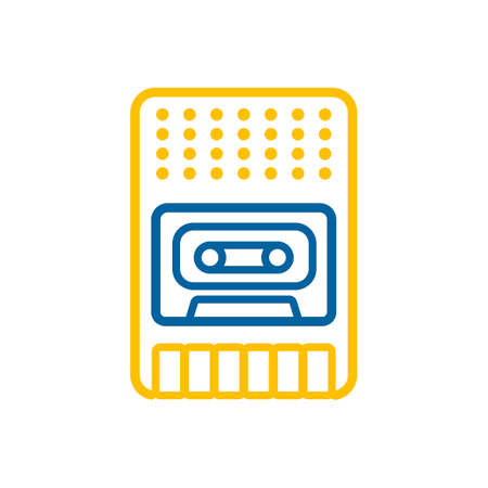 Vintage audio tape recorder vector icon. Graph symbol for music and sound web site and apps design, logo, app, UIのイラスト素材
