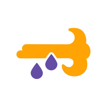 Wind rain vector glyph icon. Meteorology sign. Graph symbol for travel, tourism and weather web site and apps design, logo, app, UIのイラスト素材