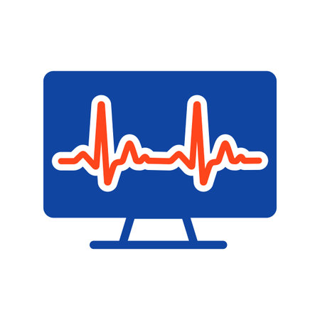 Computer diagnostics vector glyph icon. Medicine and healthcare, medical support sign.