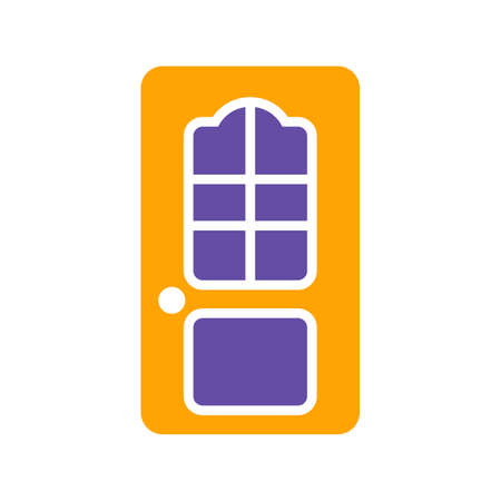 Inter room door vector glyph icon. Construction, repair and building.のイラスト素材