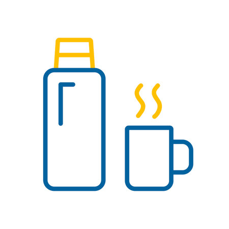 Thermo bottle vector icon. Camping and Hiking sign. Graph symbol for travel and tourism web site and apps design, logo, app, UIのイラスト素材