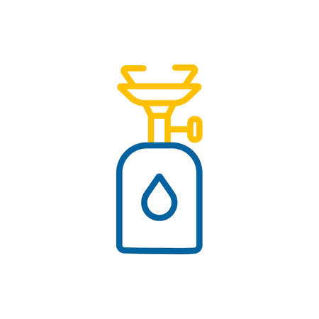 Camping gas stove vector icon. Camping and Hiking sign. Graph symbol for travel and tourism web site and apps design, logo, app, UIのイラスト素材