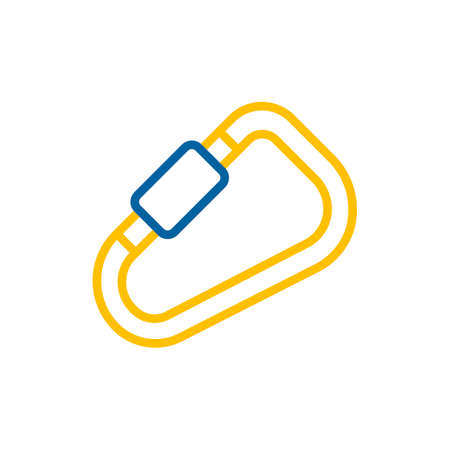 Carabiner vector icon. Camping and Hiking sign. Graph symbol for travel and tourism web site and apps design, logo, app, UIのイラスト素材