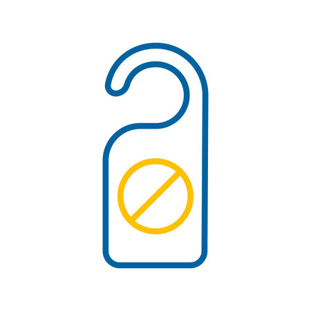 Do not disturb sign vector icon. Red hotel door warning messages. Graph symbol for travel and tourism web site and apps design, logo, app, UIのイラスト素材