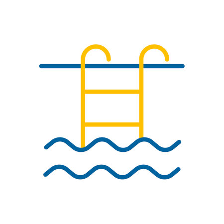 Swimming pool flat vector icon. Graph symbol for travel and tourism web site and apps design, logo, app, UIのイラスト素材