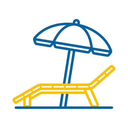 Lounger Beach Sunbed Chair flat vector icon. Summer sign. Graph symbol for travel and tourism web site and apps design, logo, app, UIのイラスト素材
