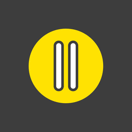 Pause button vector glyph icon on dark background. Graph symbol for music and sound web site and apps design, logo, app, UIのイラスト素材