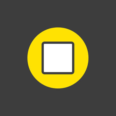 Stop button glyph vector icon on dark background. Graph symbol for music and sound web site and apps design, logo, app, UIのイラスト素材