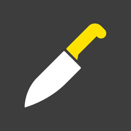 Chef kitchen knife glyph icon. Cutlery. Kitchen utensils. Graph symbol for cooking web site design,  app, UIのイラスト素材