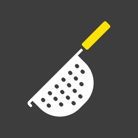 Colander vector glyph icon. Kitchen appliance. Graph symbol for cooking web site design,  app, UIのイラスト素材