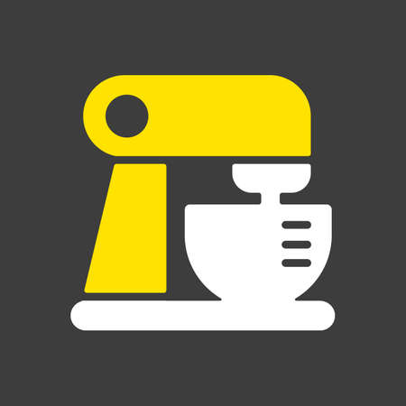 Food processor glyph icon. Mixing. Pureeing foods. Electric kitchen appliance. Graph symbol for cooking web site design,  app, UIのイラスト素材