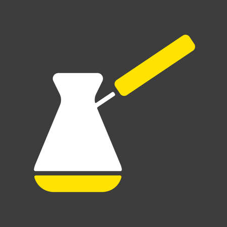 Turkish cezve vector glyph icon. Kitchen appliance. Graph symbol for cooking web site design,  app, UIのイラスト素材