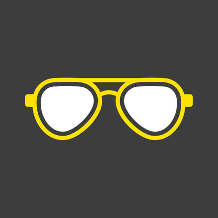 Sunglasses flat vector glyph icon on dark background. Summer sign. Graph symbol for travel and tourism web site and apps design, logo, app, UIのイラスト素材